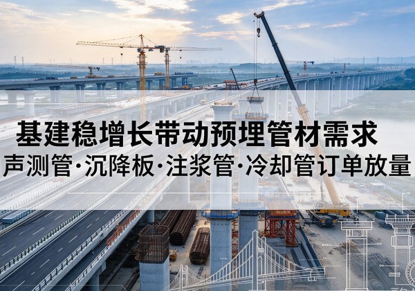 四平基建稳增长带动预埋监测管材需求，声测管、沉降板、注浆管订单持续放量